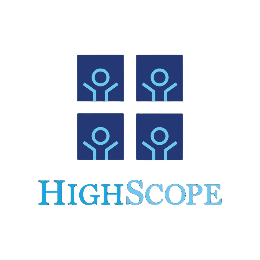 Logo de HighScope en colores azul claro y azul oscuro