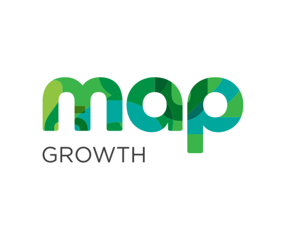 Logo de MAP Growth en colores verde claro, verde oscuro y azul claro