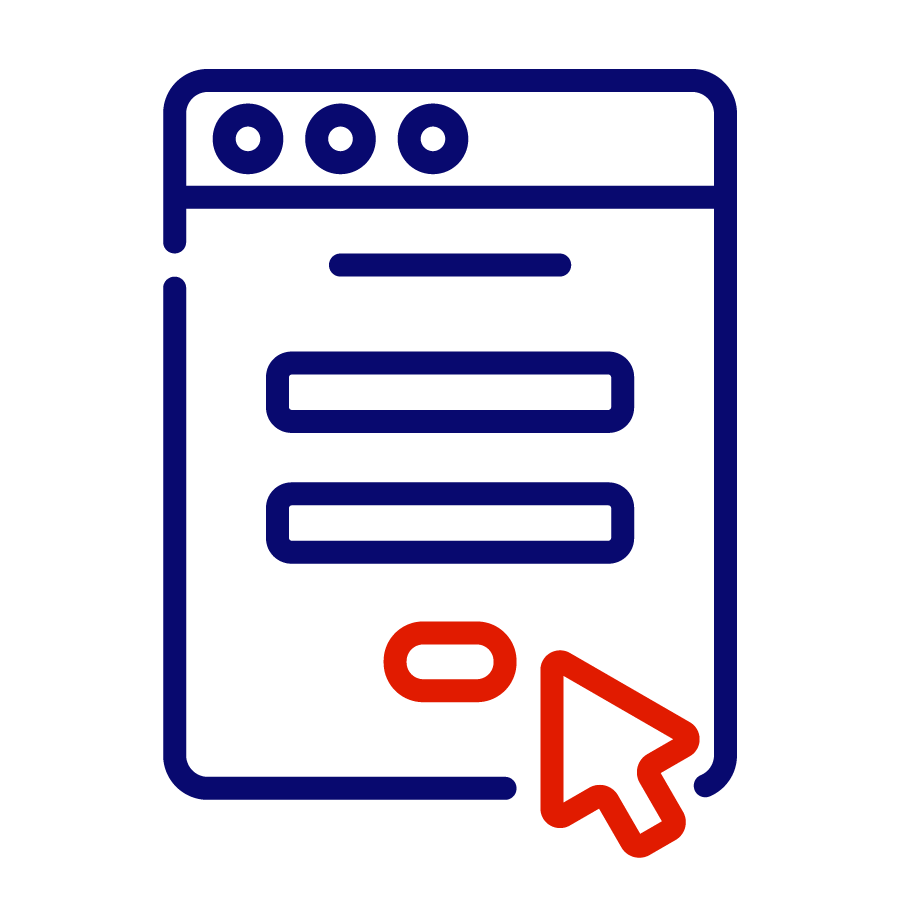 Icono de página web y clic para Referidos